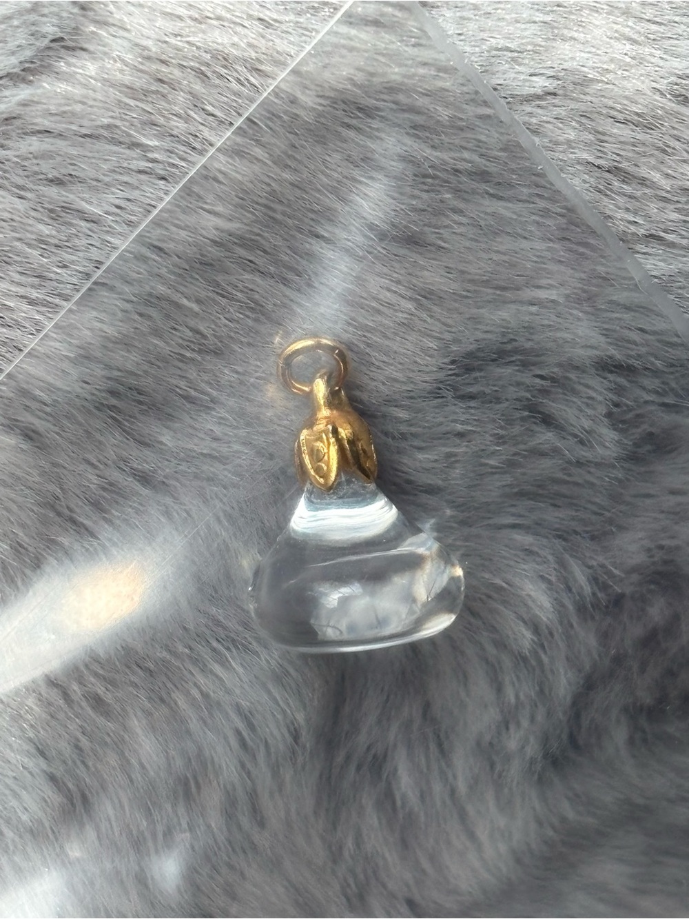 Crystal clear glass Hershey’s Kiss , unique rare antique pendant charm
